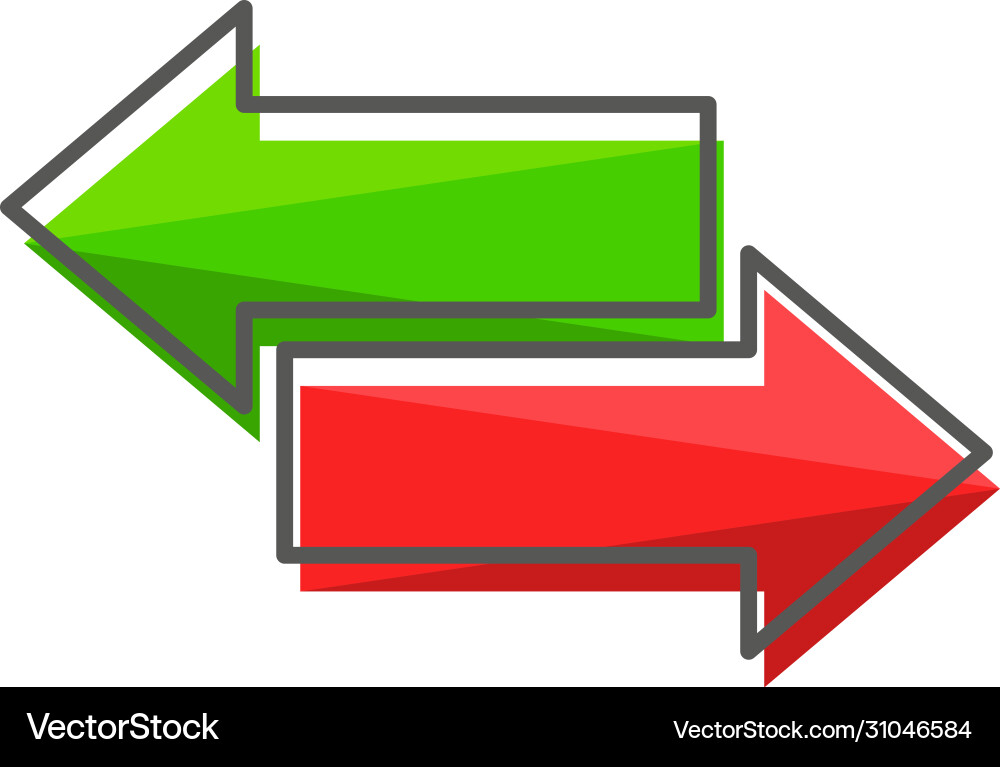 Arrows back and forth undo redo flat Arrows back and forth undo redo flat vector image