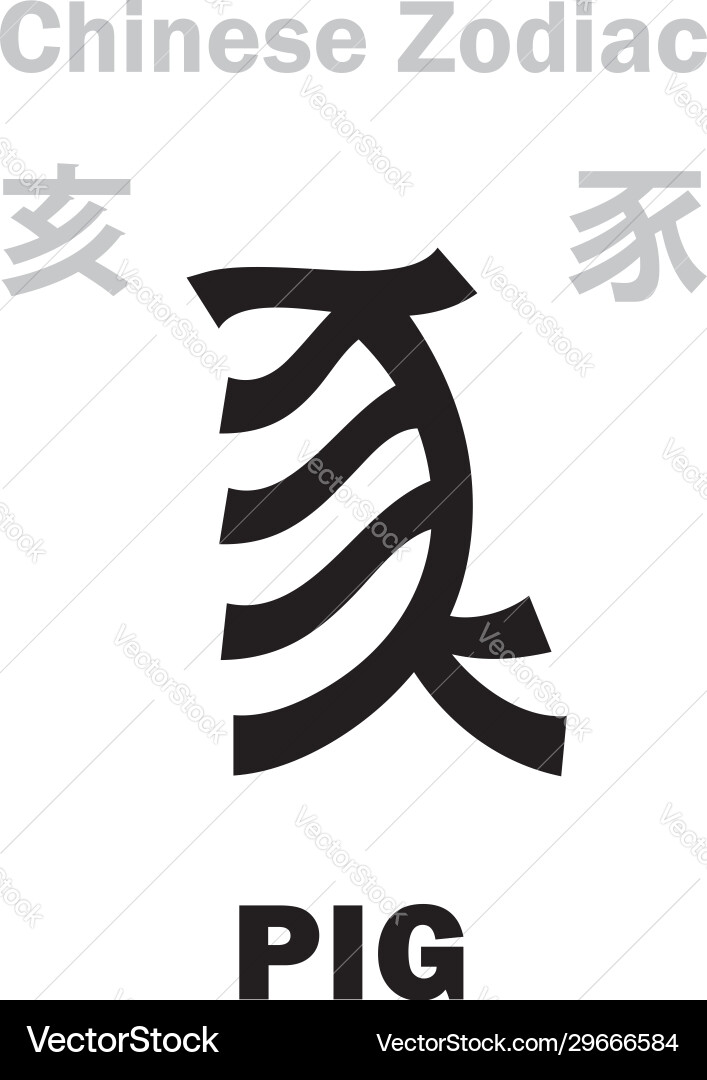 Astrologie Schweinezeichen chinesisch zodiac Astrologie Schweinezeichen chinesisch zodiac vektorbild