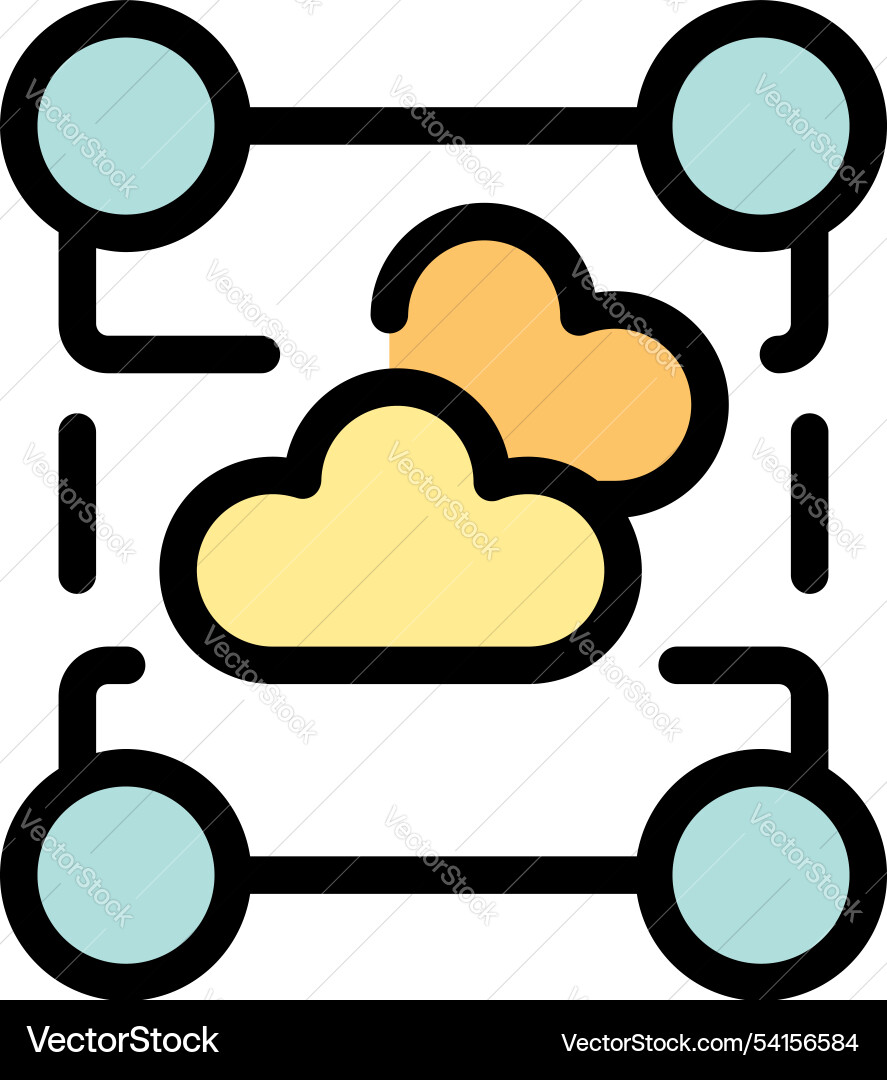 Cloud computing network system connection icon vector image