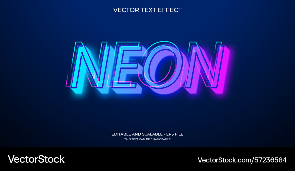 Cyberpunk neon text effect 3d editable typography Cyberpunk neon text effect 3d editable typography vector image