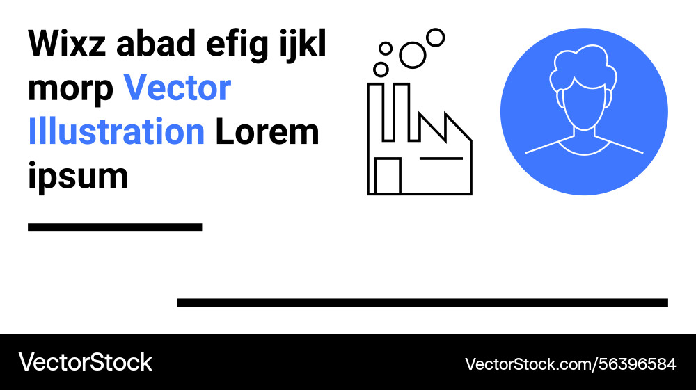 Factory and user profile with minimalist Vector Image
