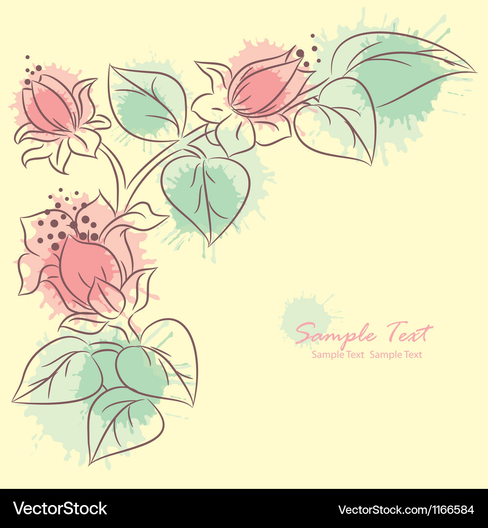 Floral Anniversary Card Vector Image