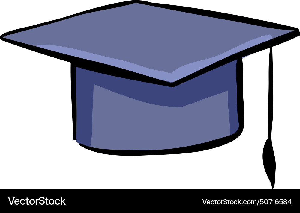 Graduation cap hand drawn doodle icon Royalty Free Vector