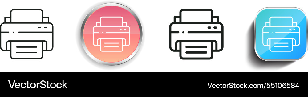 Ink icon thin linear regular and button style vector image