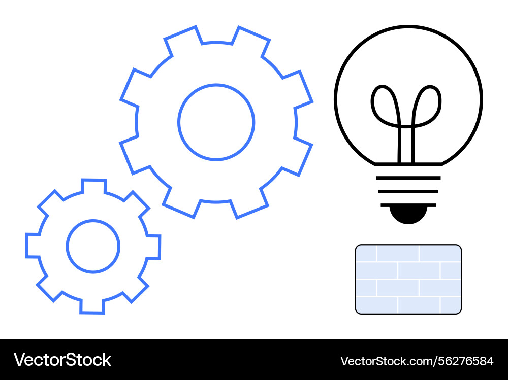 Innovation and problem-solving with gears Innovation and problem-solving with gears vector image