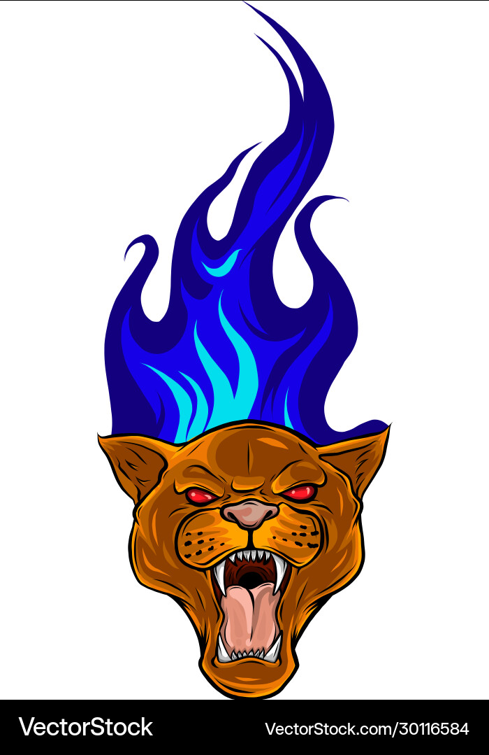 Leopard and flame tribal tattoo Leopard and flame tribal tattoo Vector Image