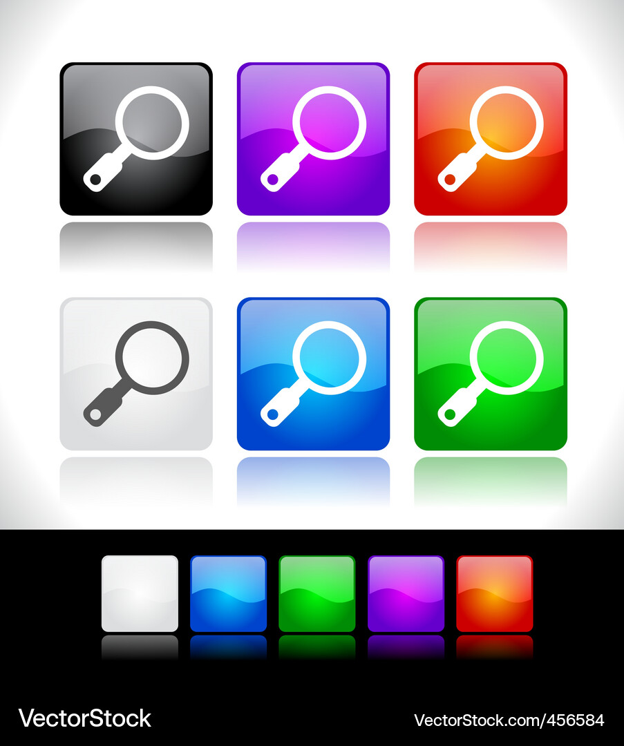 Modern Icon Set - Search & Buttons Vector Image