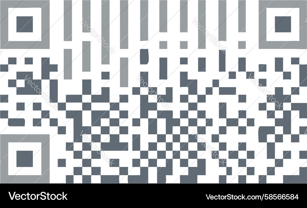 Pixelated QR Code Abstract Pattern Vector Image
