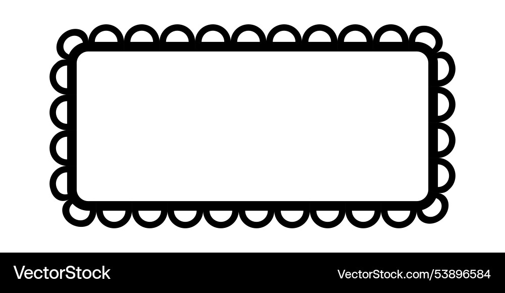 Scalloped edge square frame simple rectangle Scalloped edge square frame simple rectangle vector image