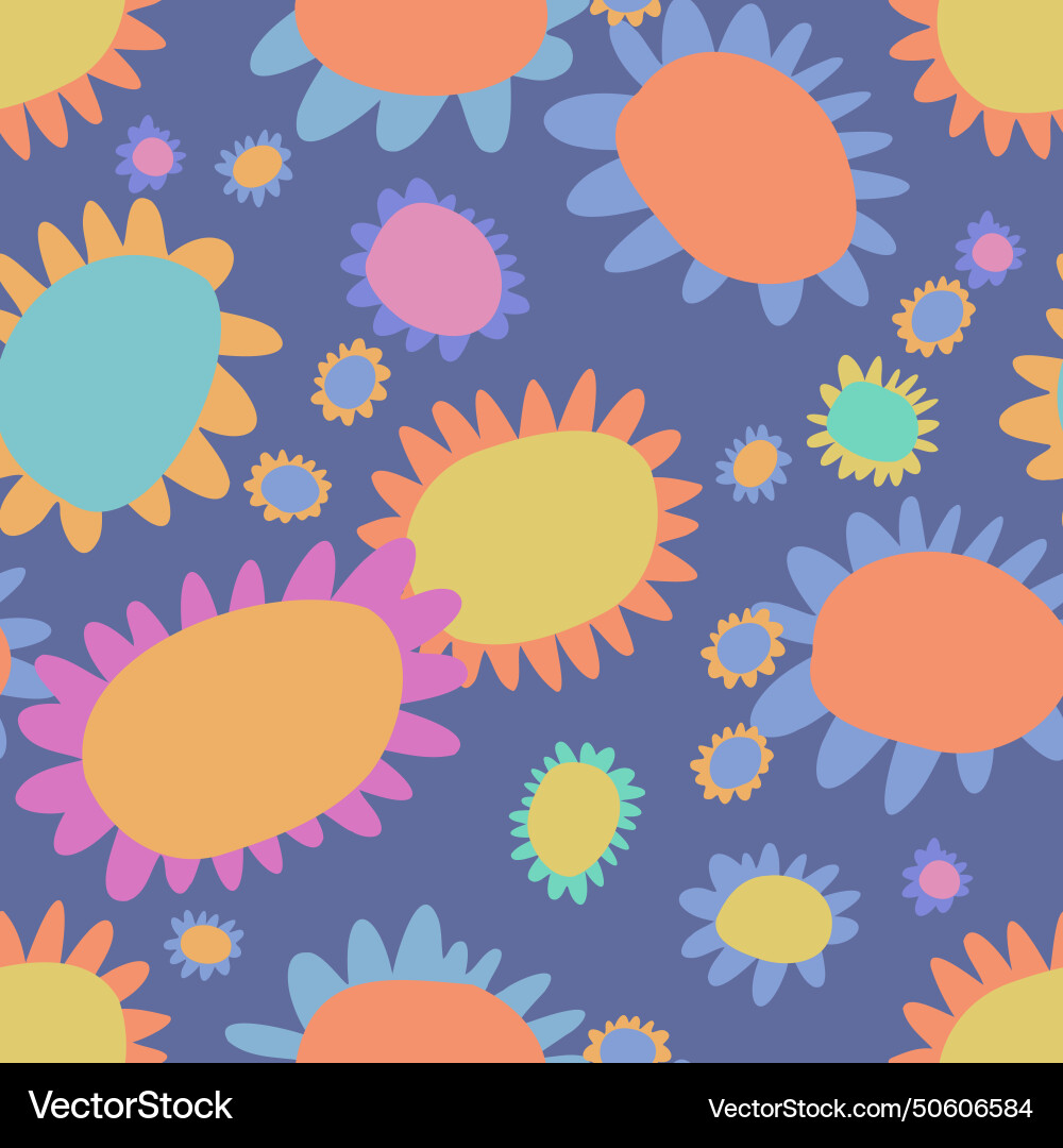 Seamless pattern with flowers abstract Royalty Free Vector