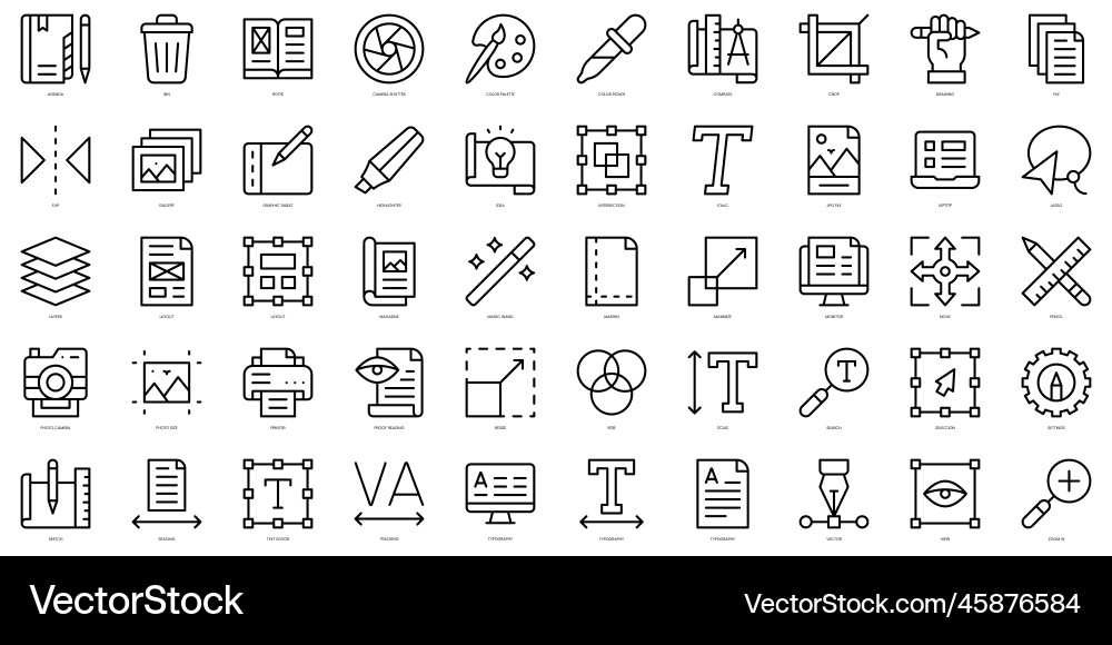 Set of thin line editorial design icons Set of thin line editorial design icons vector image