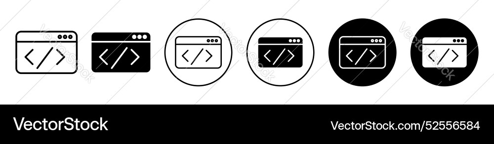 Web code icon set on white background Vector Image