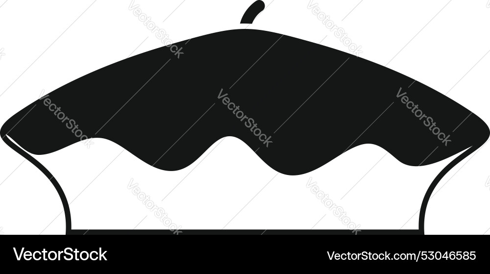 Black french beret isolated on white background Black french beret isolated on white background vector image