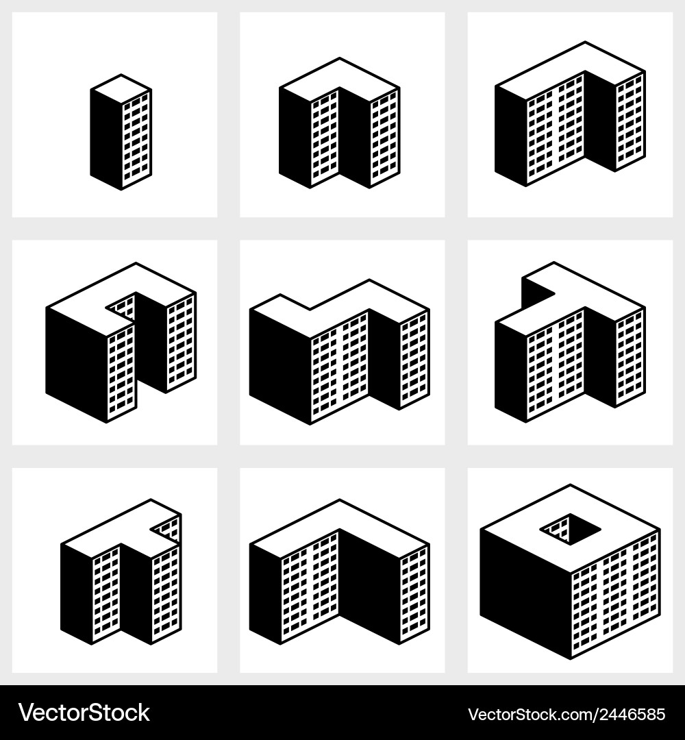 Building Icons - Isometric Collection vector image