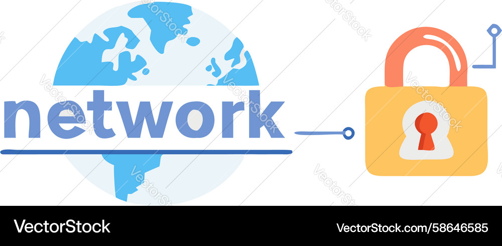 Global Network Security Vector Image