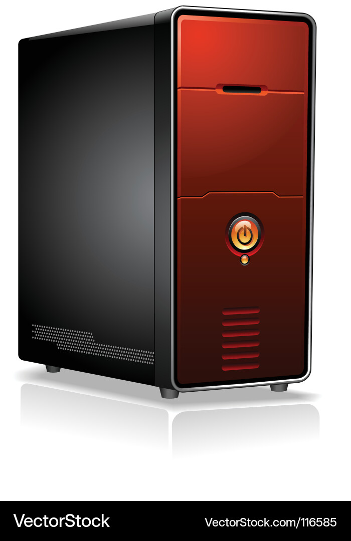 Red Computer Case vector image
