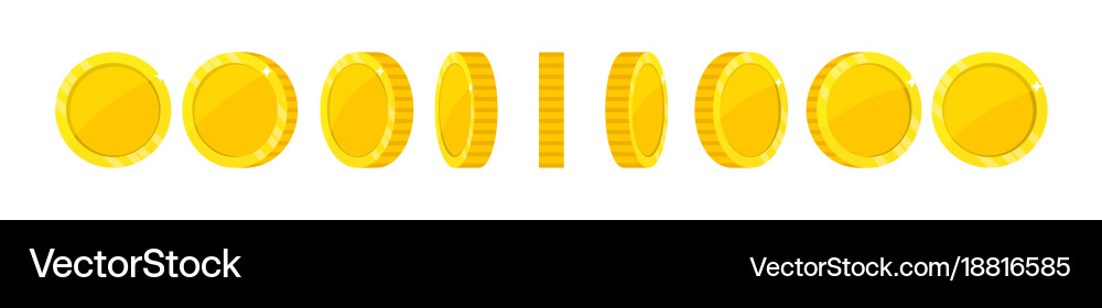 Rotating Coin Animation - Game Asset Vector Image