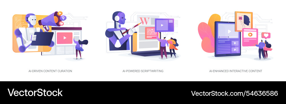 Ai content creation tools abstract concept Ai content creation tools abstract concept Vector Image