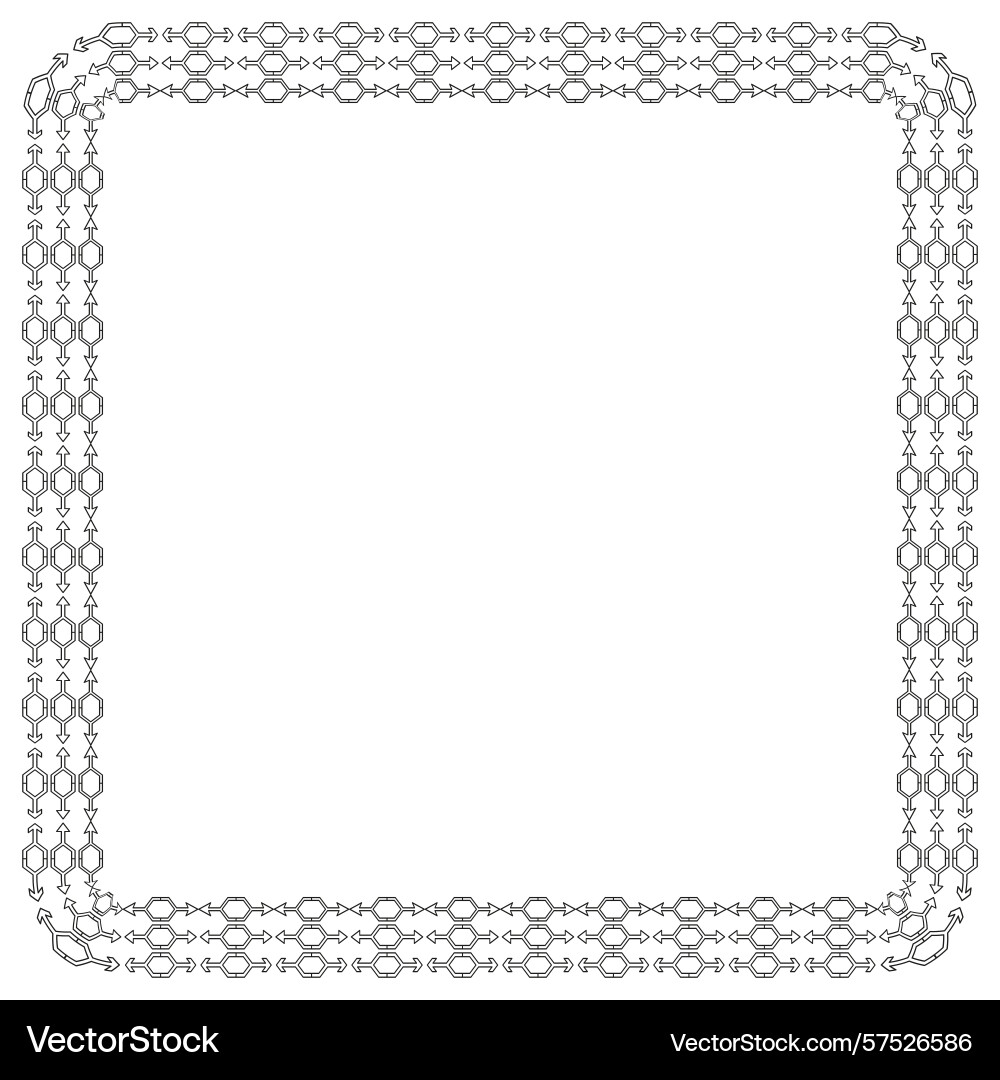 Decorative square frame thin border pattern Decorative square frame thin border pattern vector image