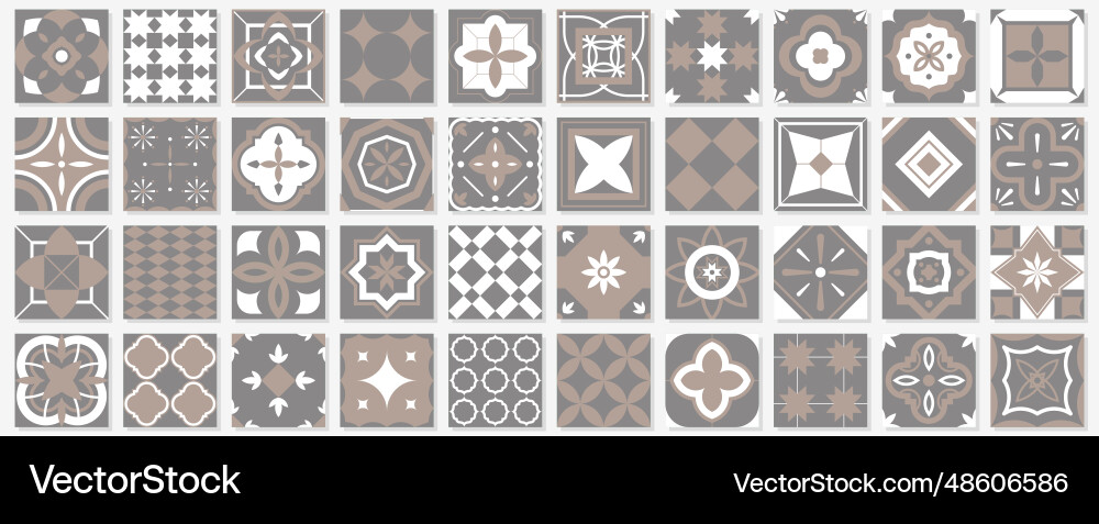 Geometric Mosaic Patterns Vector Image