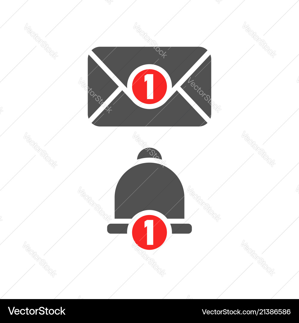 Inbox Notification Bell Icon vector image