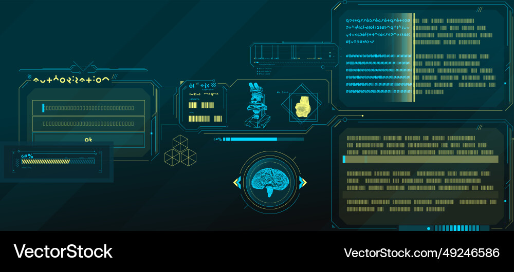 Sci-fi hud interface for data research vector image