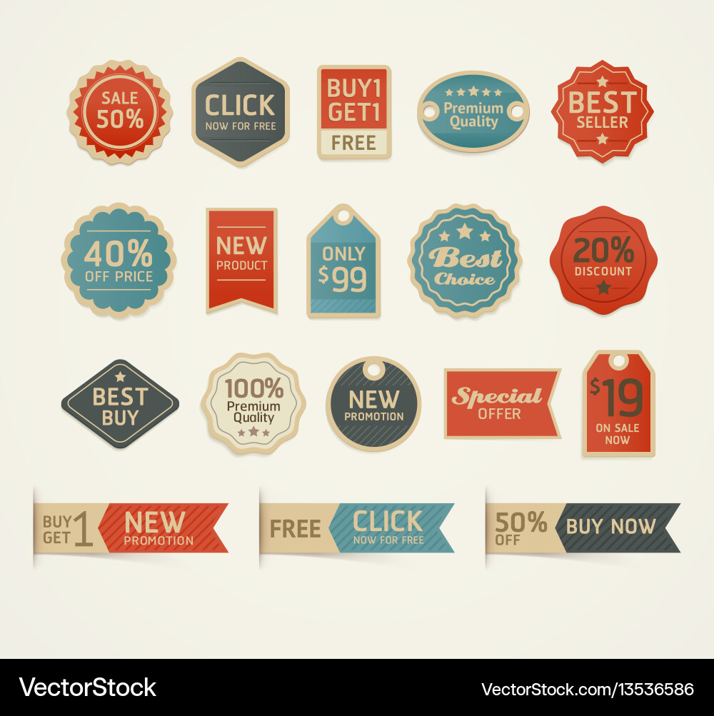 Set von Retro Vintage-Abzeichen und Etiketten Design Set von Retro Vintage-Abzeichen und Etiketten Design vektorbild