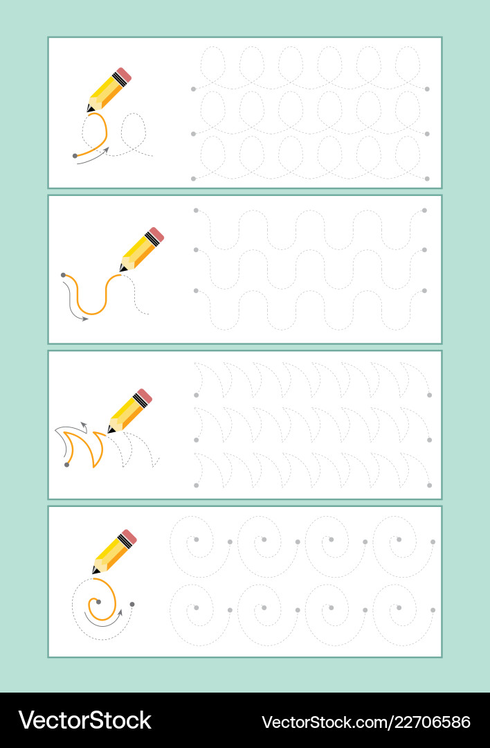 Tracing lines for preschool or kindergarten vector image