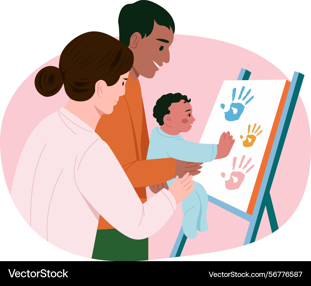 A flat style showing handprint keepsa Vector Image