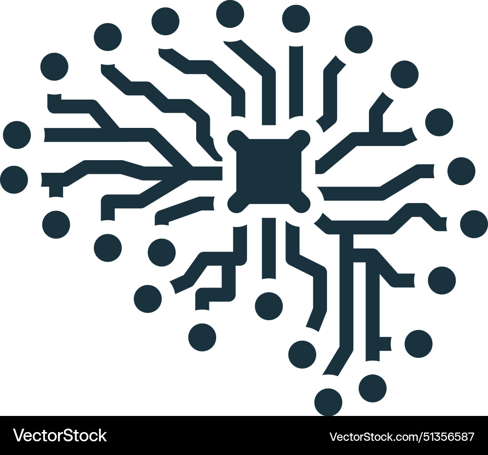 Artificial intelligence icon monochrome simple Artificial intelligence icon monochrome simple vector image