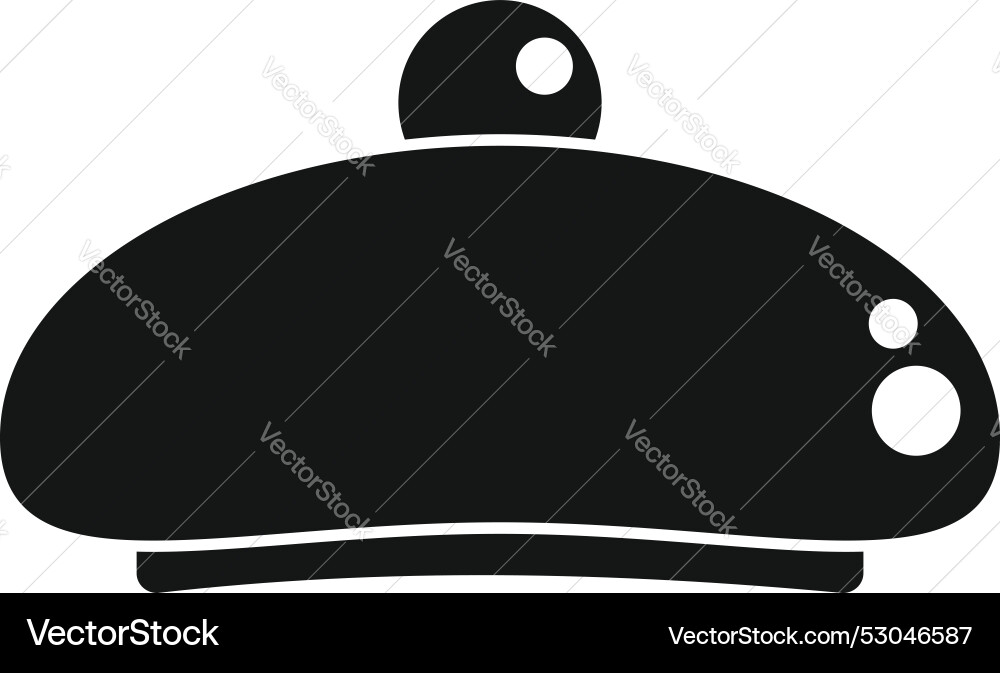 Black rounded beret with button icon simple style Vector Image