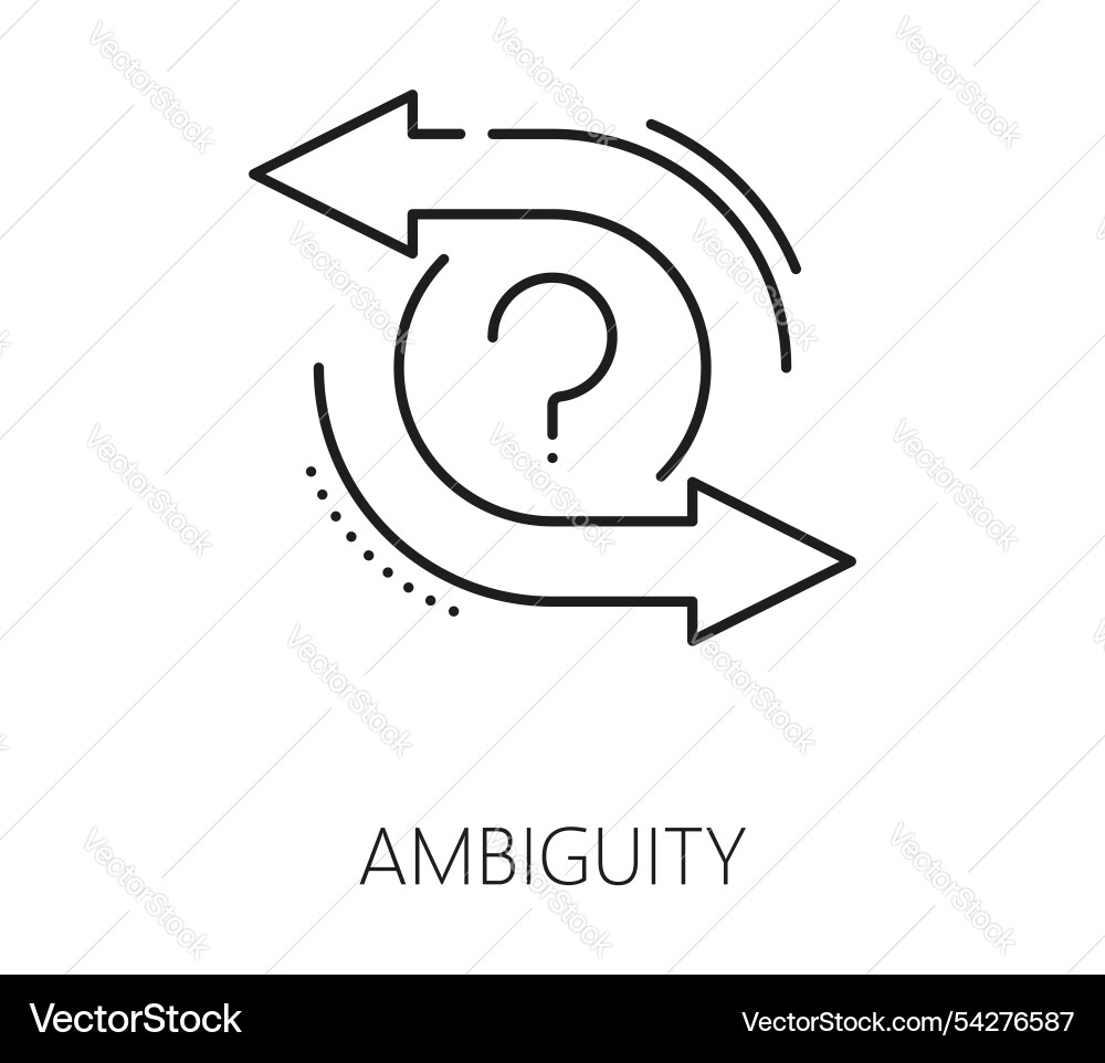 Data analytics and ambiguity analysis line icon Data analytics and ambiguity analysis line icon vector image