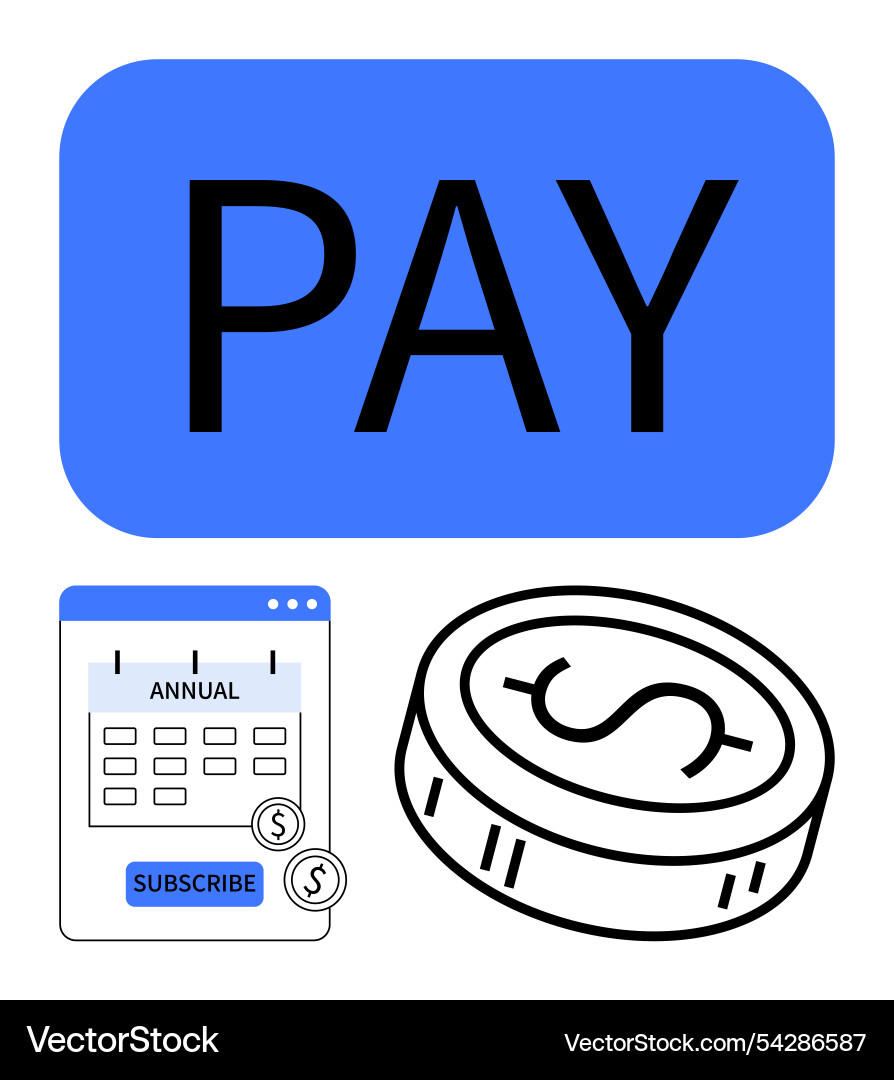 Digital payment methods concept with subscription Digital payment methods concept with subscription vector image