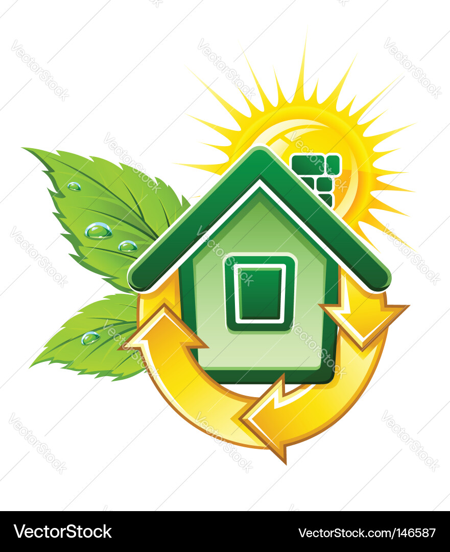 Eco house symbol vector image