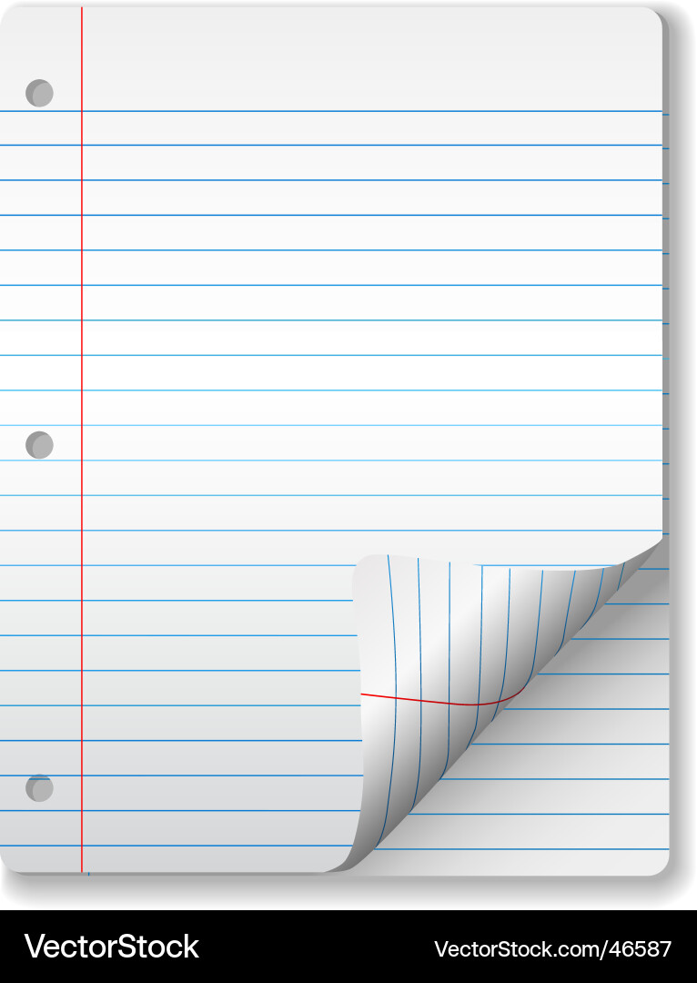 Gezeichnetes Papier mit Page Curl Vektorbild