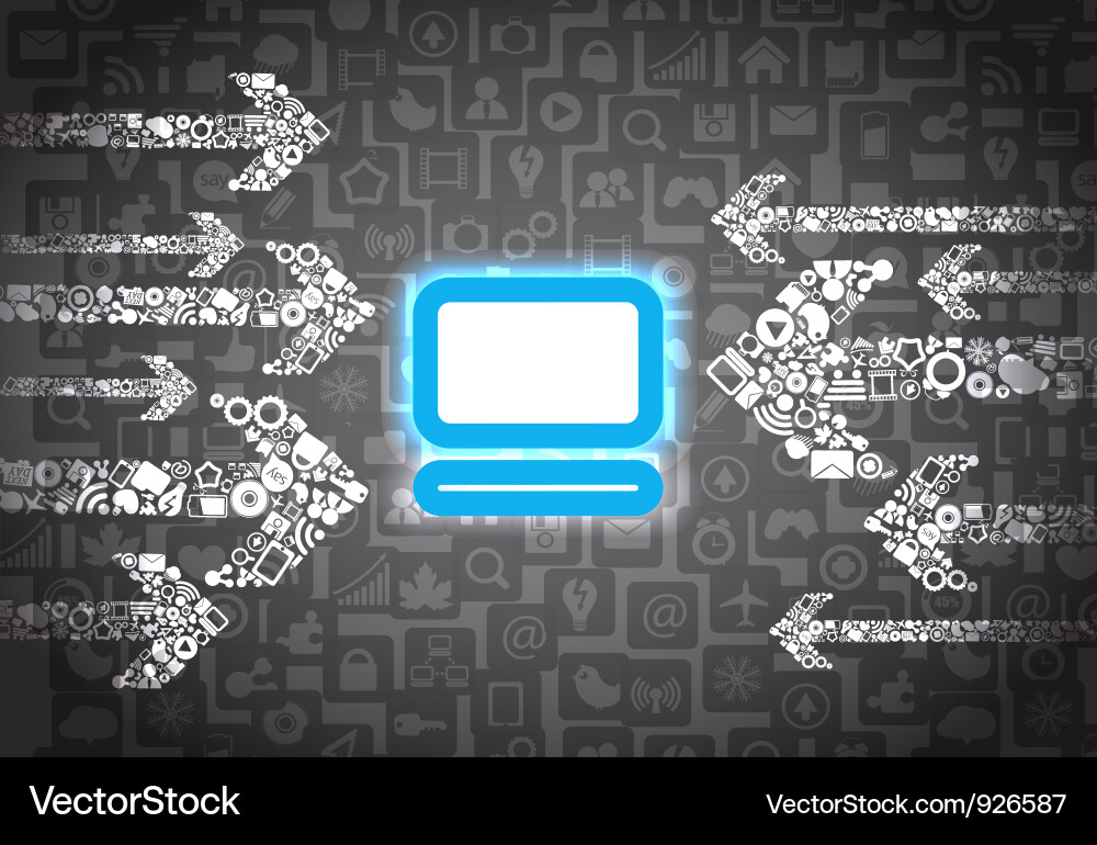 Glow Arrows to Computer Icons vector image