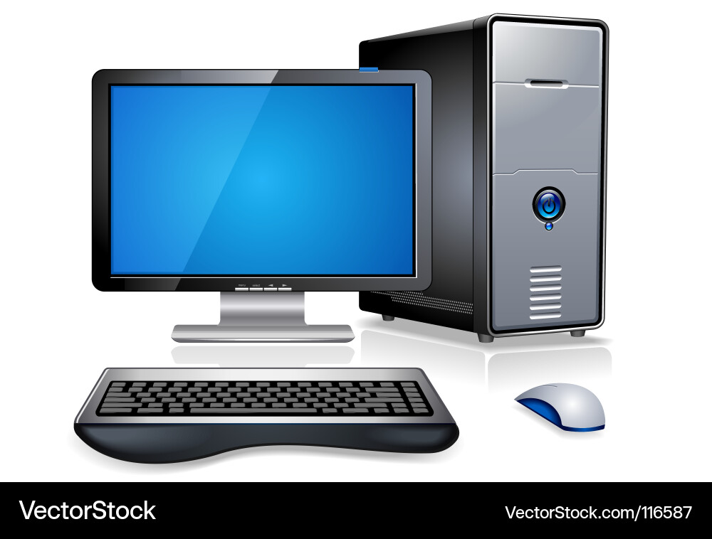 Modern Computer Setup Vector Image