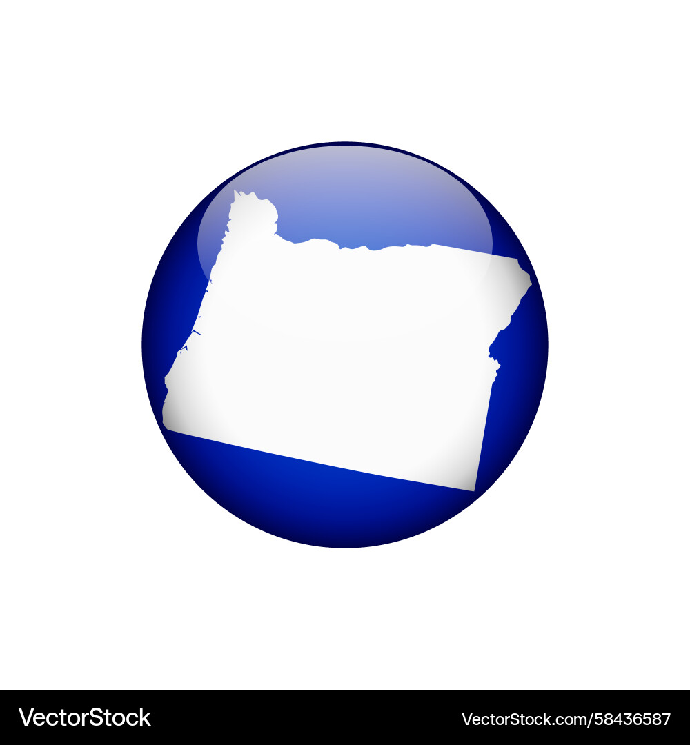 Oregon State Map Button Vector Image