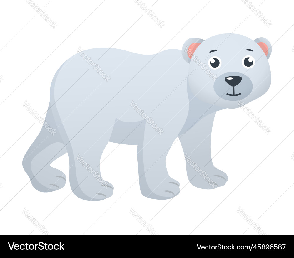 Polar bear cartoon character Royalty Free Vector Image