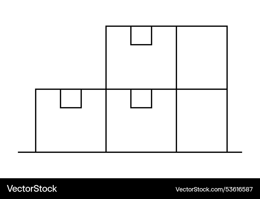 Storage box layout with boxes stacked in organized Vector Image