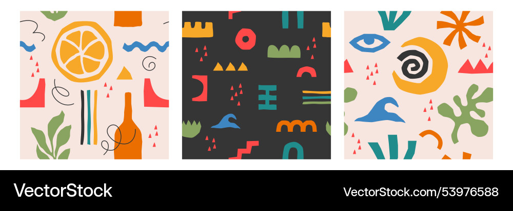 Abstract Geometric Shapes - Freeform Patterns vector image