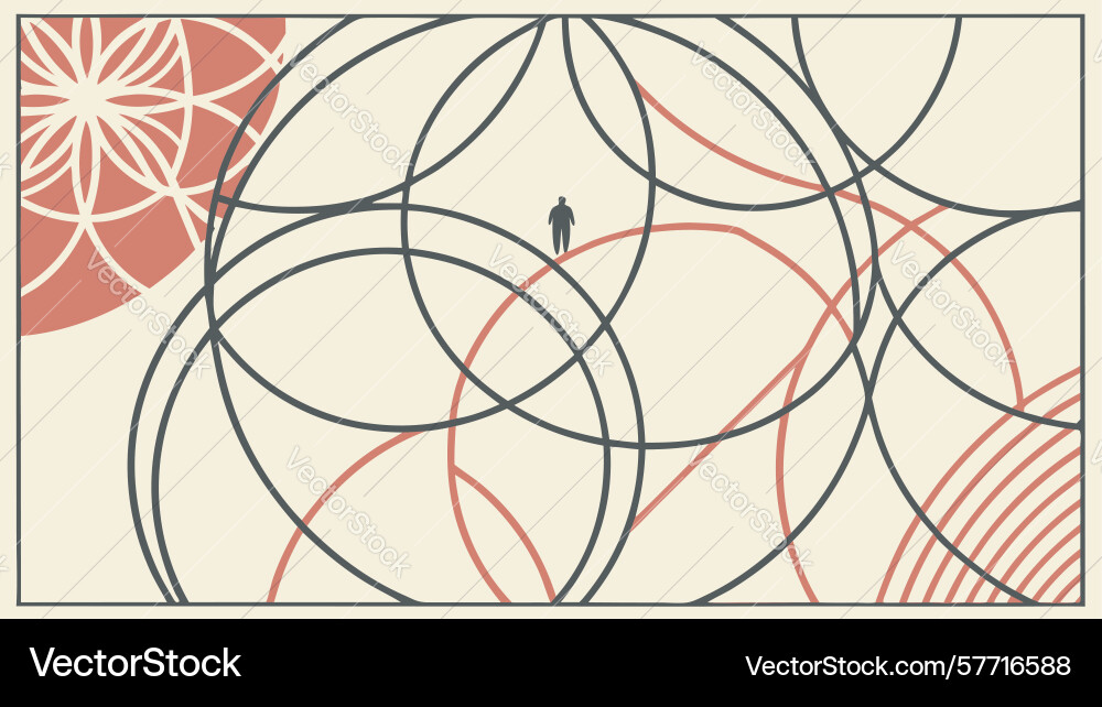 Abstract overlapping circles pattern modern vector image
