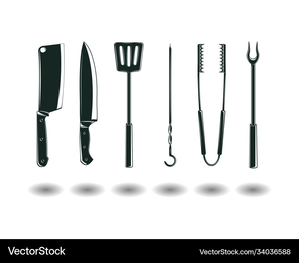 Bbq equipment set Royalty Free Vector Image - VectorStock