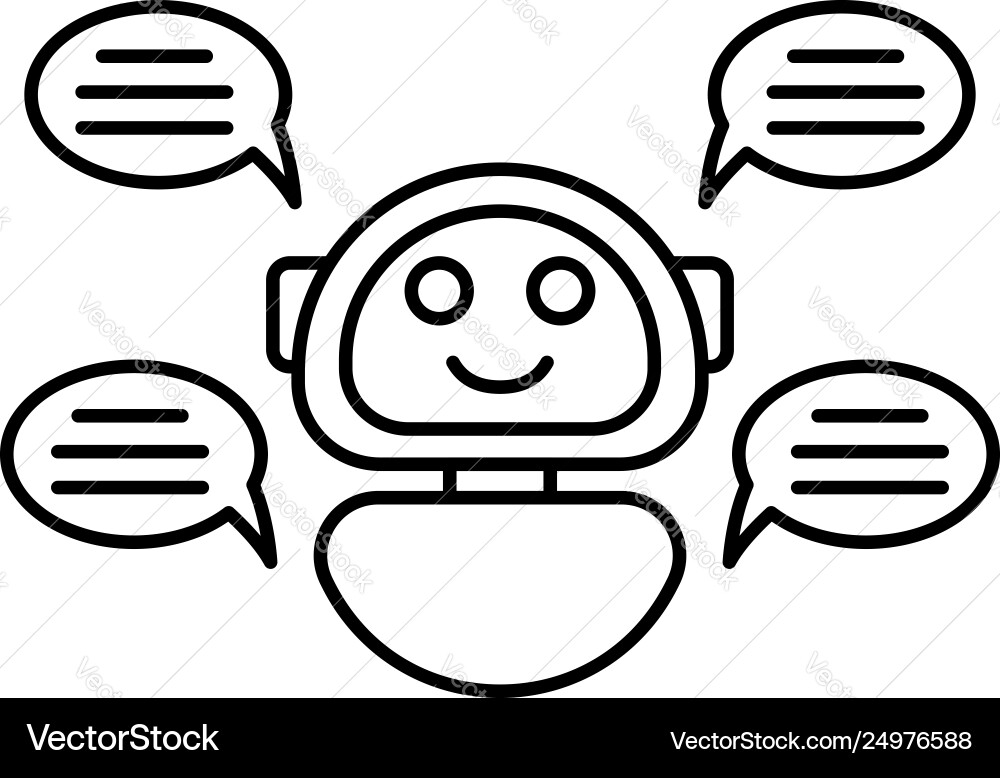 Chat bot four bubble icon outline style Chat bot four bubble icon outline style vector image