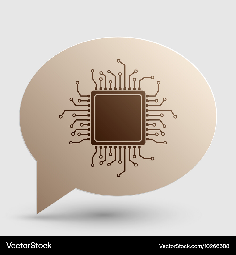 Cpu microprocessor brown gradient Vector Image