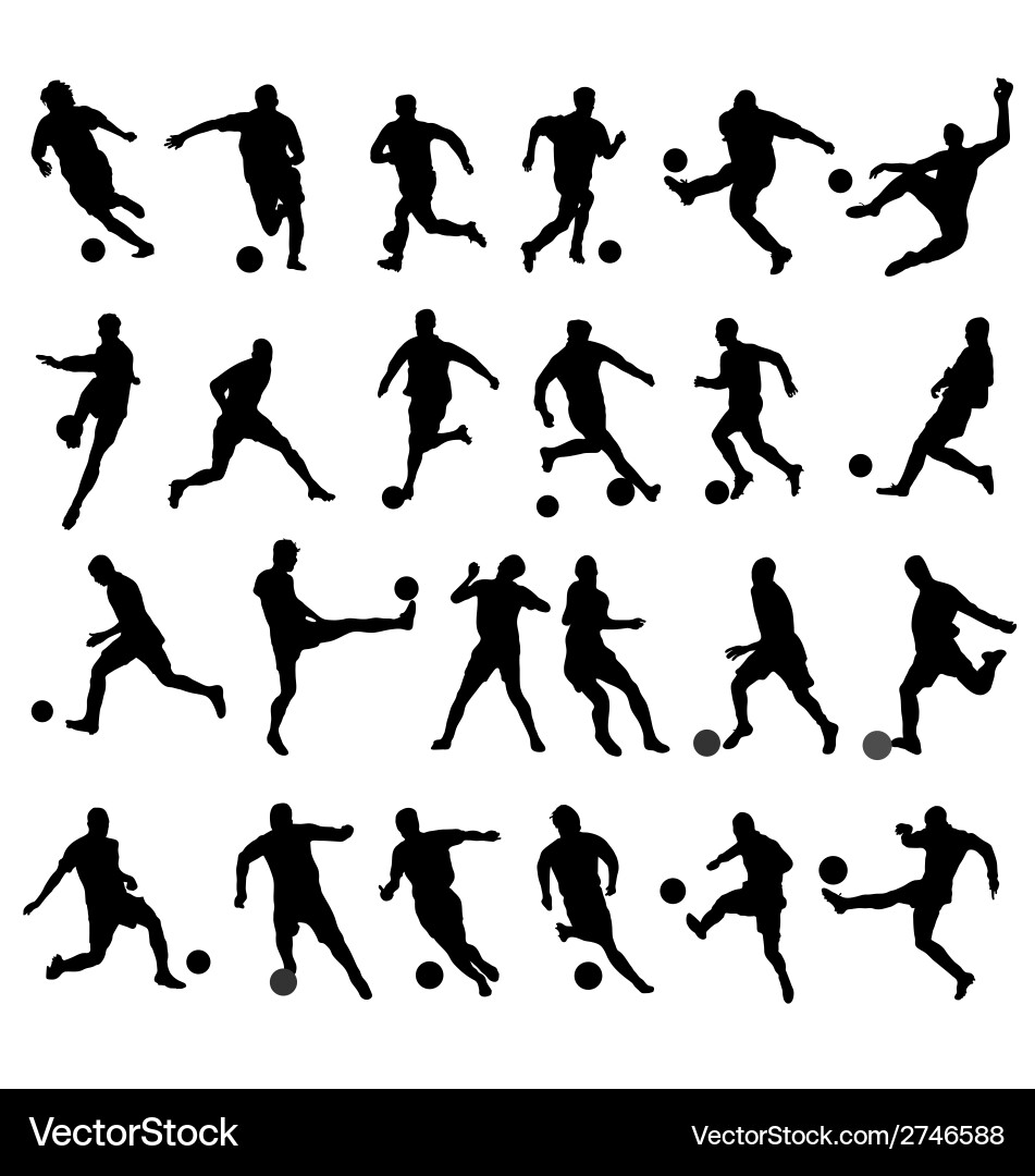 Football Players Silhouettes vector image
