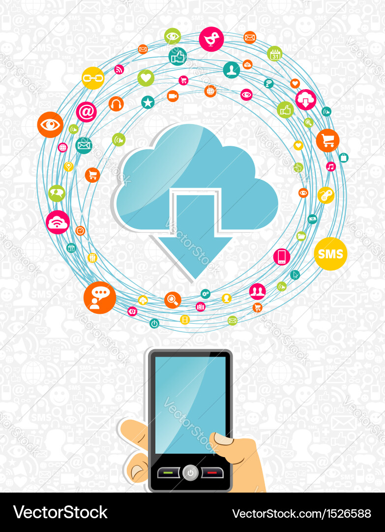 Mobile Cloud Network Concept Vector Image