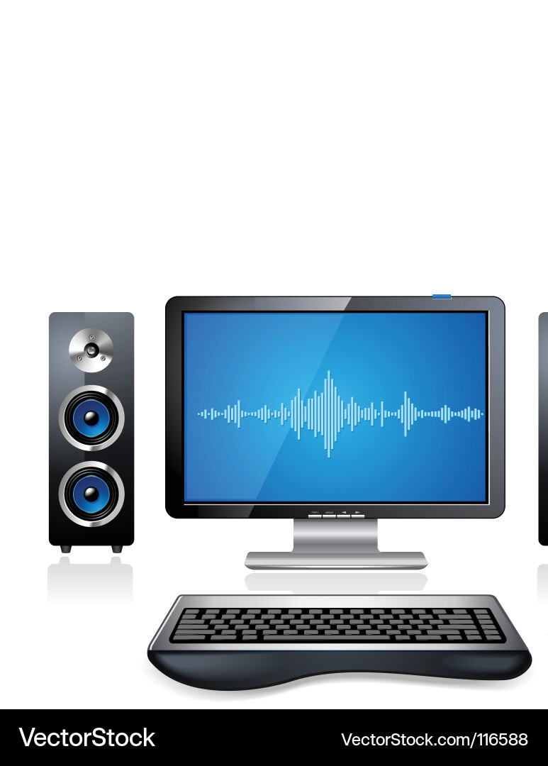 Multimedia Computer System vector image