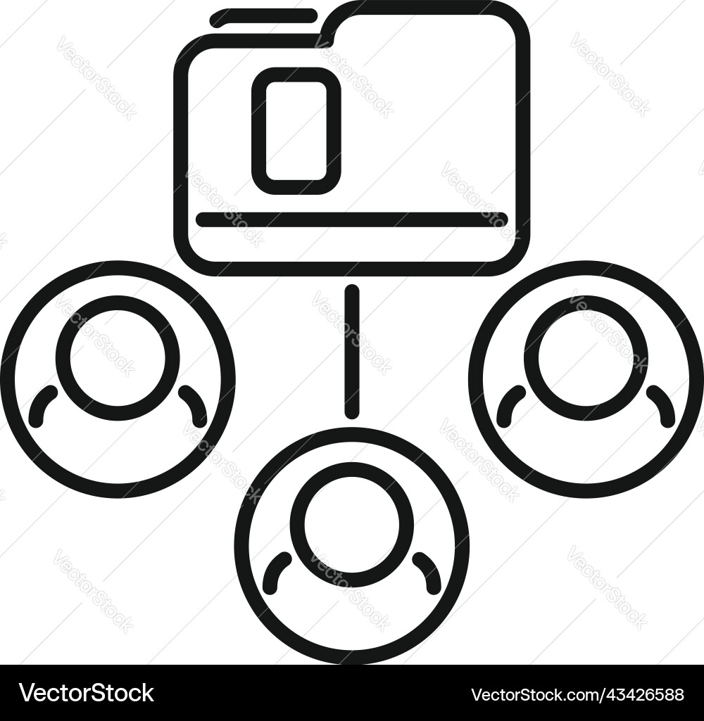 Network database icon outline platform vector image