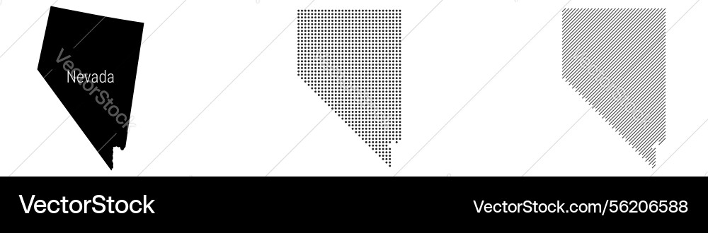 Nevada silhouette map and two patterns of dots Vector Image